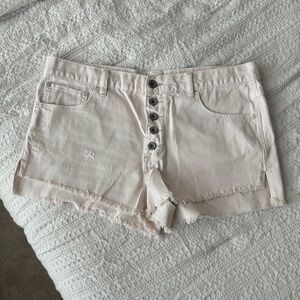 Free People // Cream Denim Shorts